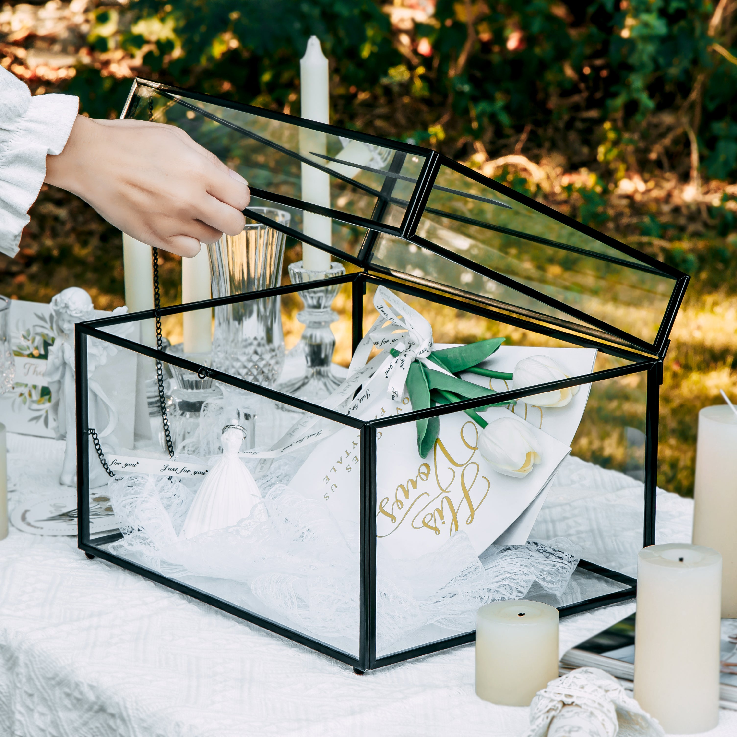 Large Geometric Glass Box, Customized Wedding Card Box, Wedding Card Holder, Envelope Holder, Large Terrarium, deals Wedding Centerpiece Keepsake