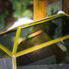 Handmade Black and Gold Large Geometric Glass Donation Box Terrarium with Slot and Lock - NCYPgarden