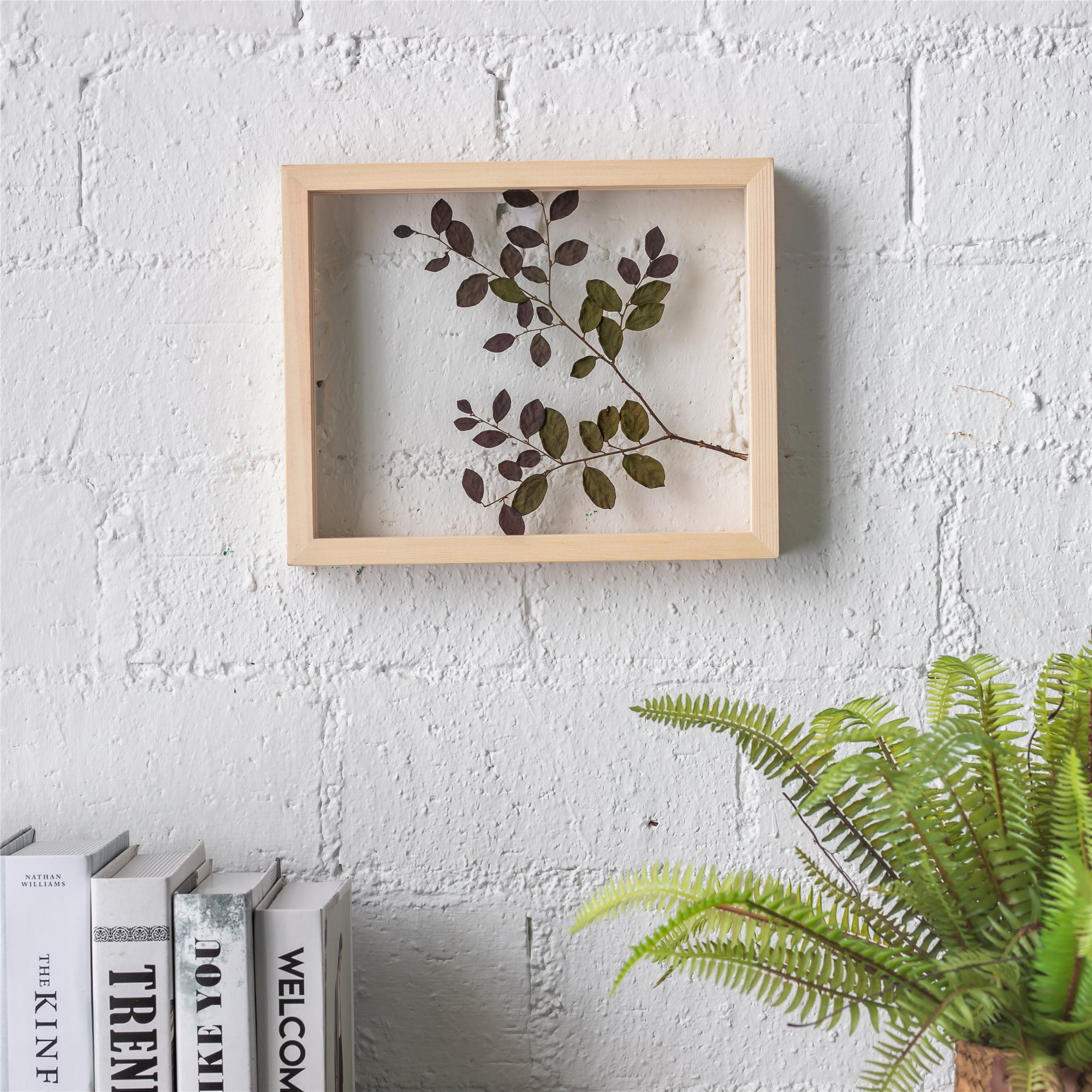 NCYP Handmade Personalized Tabletop Wall Hanging Natural Wood Glass Floating Frame for  Photo - NCYPgarden