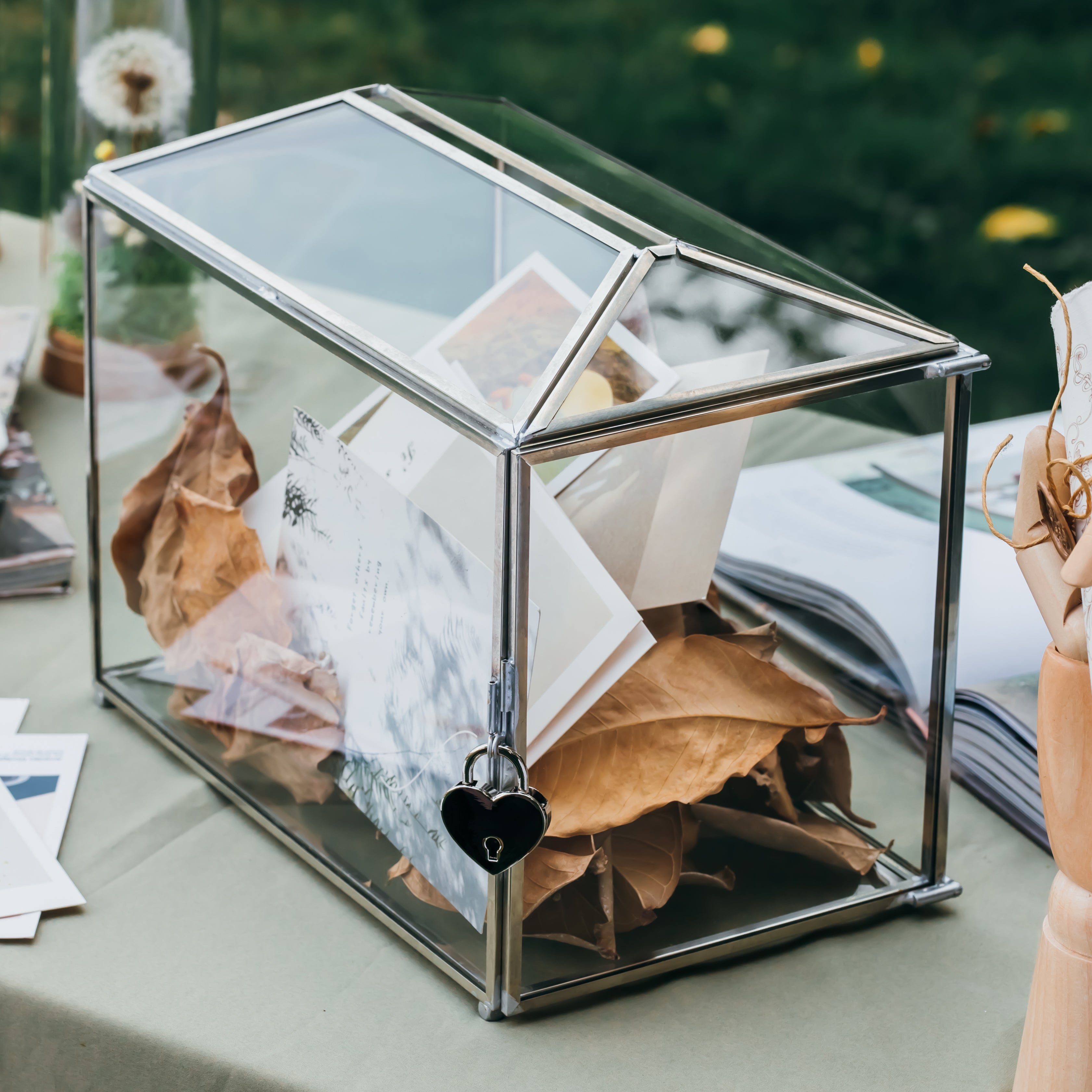 Silver Glass deals Wedding Card Box Terrarium