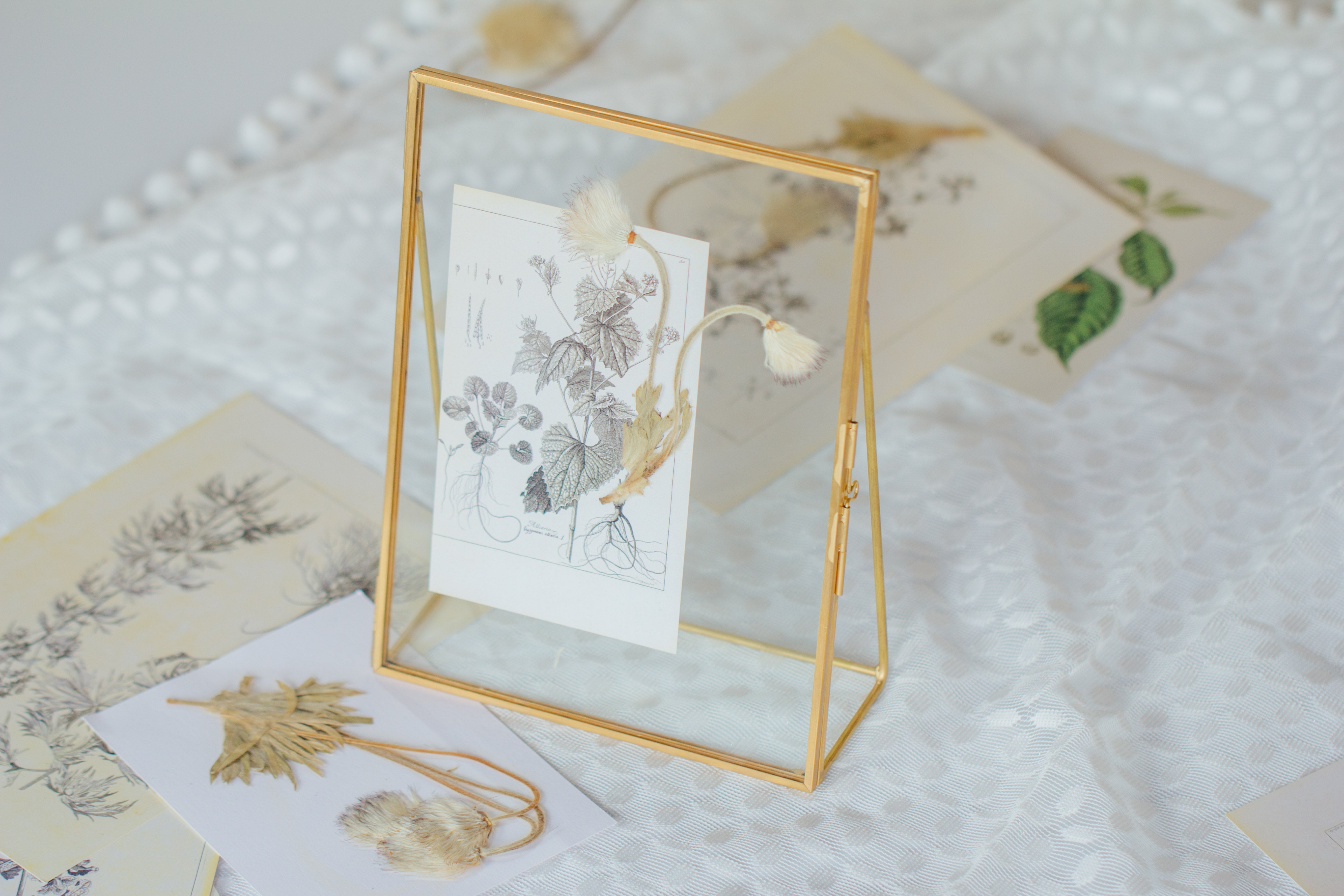 NCYP Tabletop Gold 5x7, 6x8 5.5x7 Brass Glass Photo Picture Display Frame - NCYPgarden