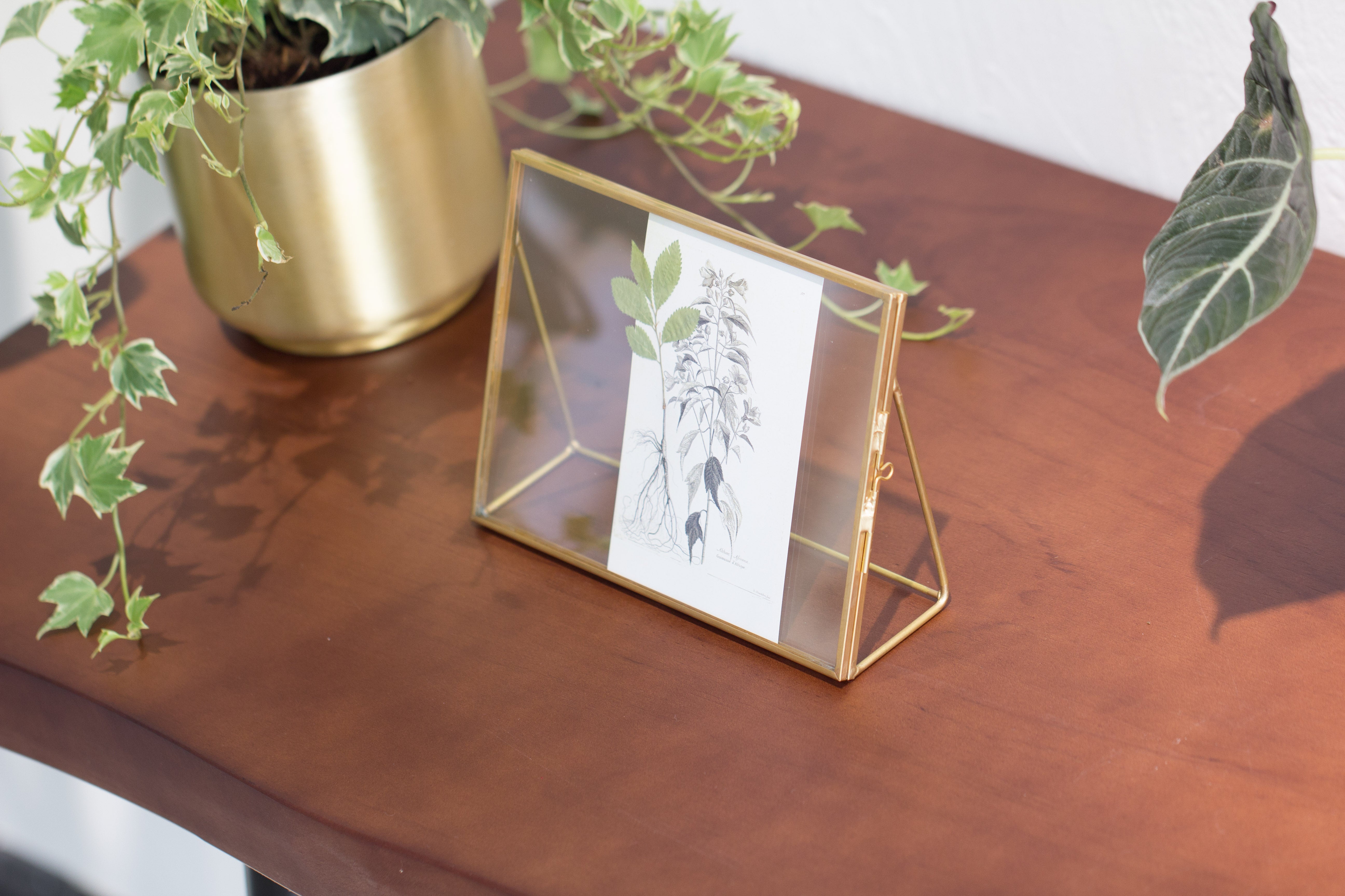 NCYP Tabletop Gold 5x7, 6x8 5.5x7 Brass Glass Photo Picture Display Frame - NCYPgarden