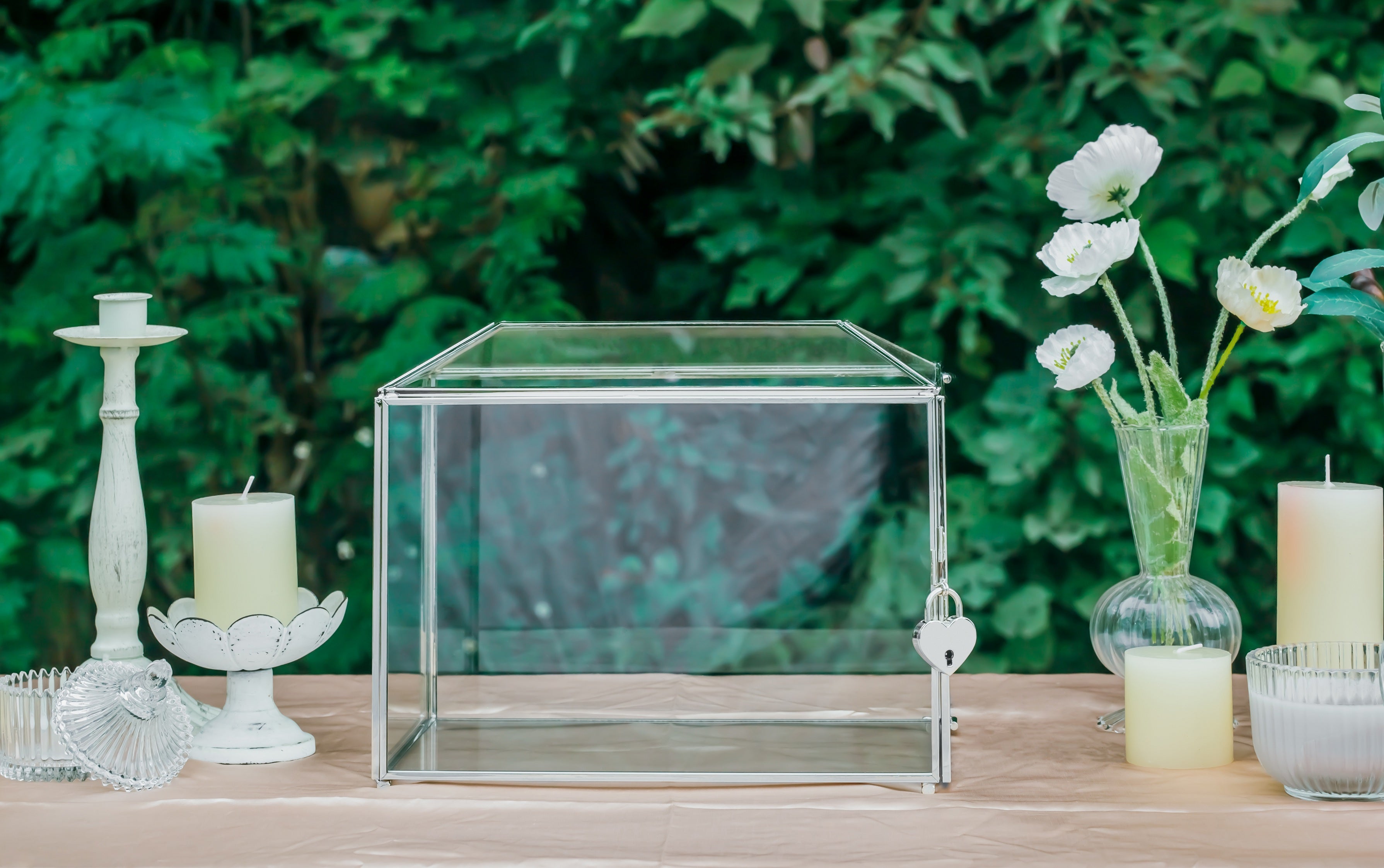 Silver Glass deals Wedding Card Box Terrarium