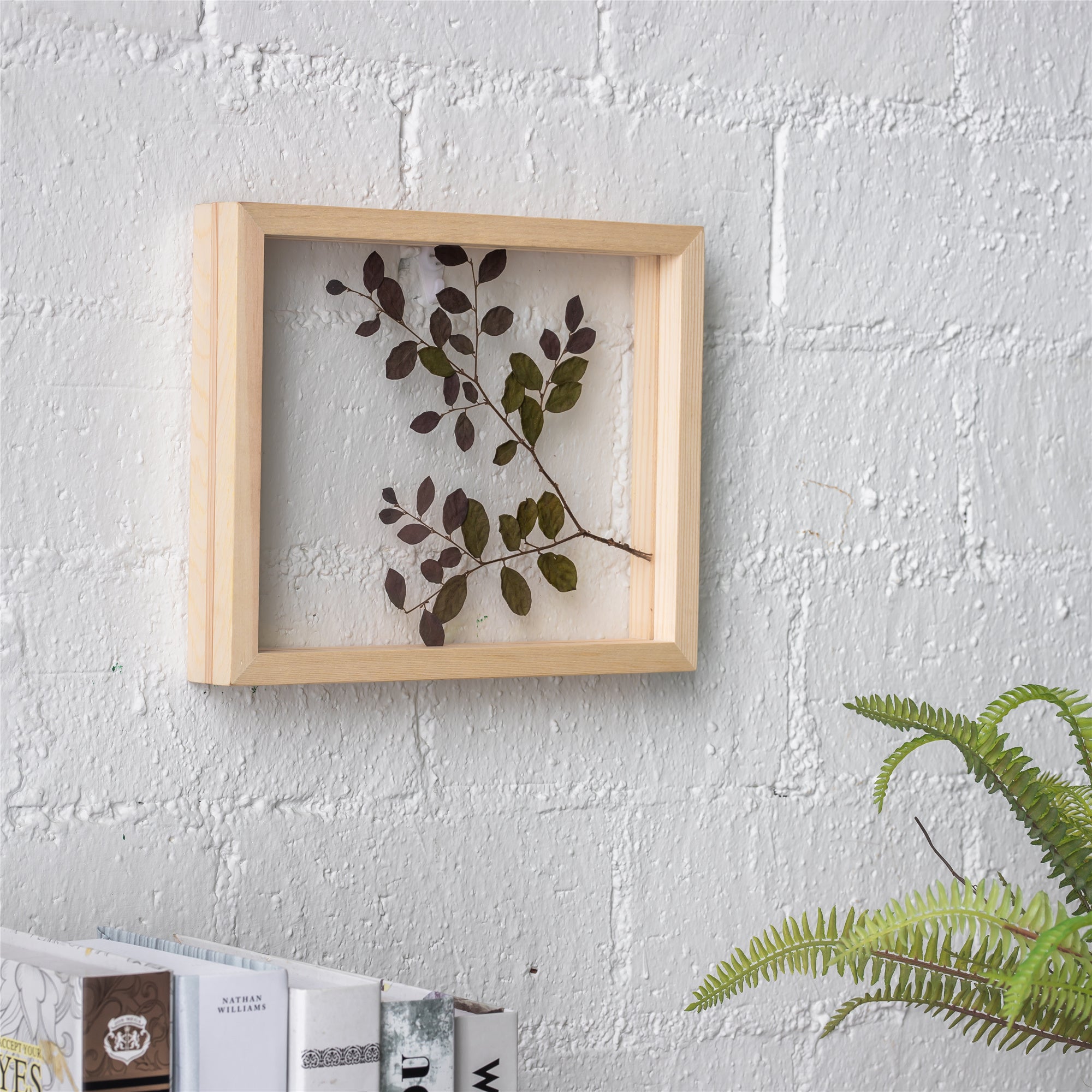 NCYP Handmade Personalized Tabletop Wall Hanging Natural Wood Glass Floating Frame for  Photo - NCYPgarden