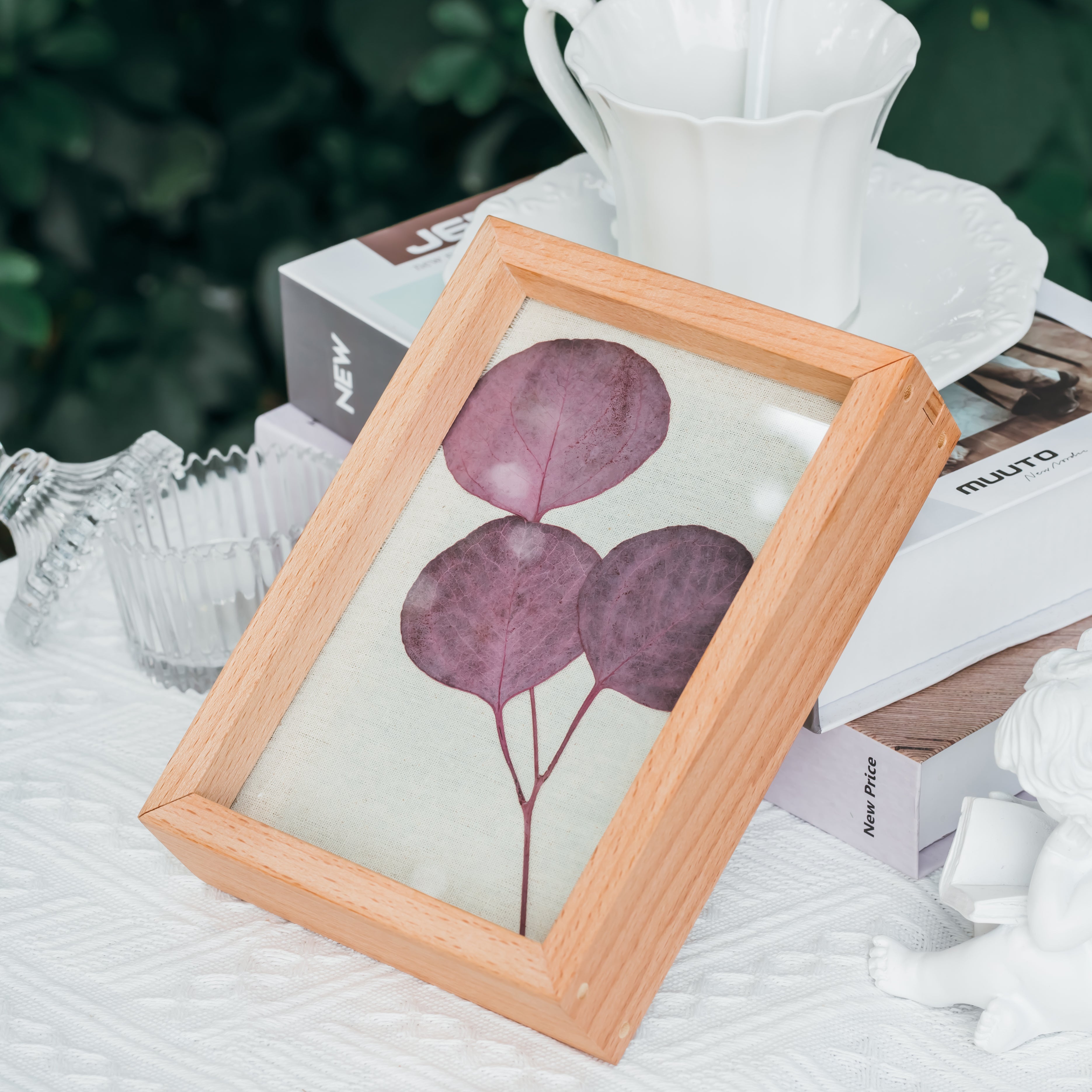 NCYP Handmade Personalized Tabletop Wall Hanging Natural Wood Glass Floating Frame for  Photo - NCYPgarden