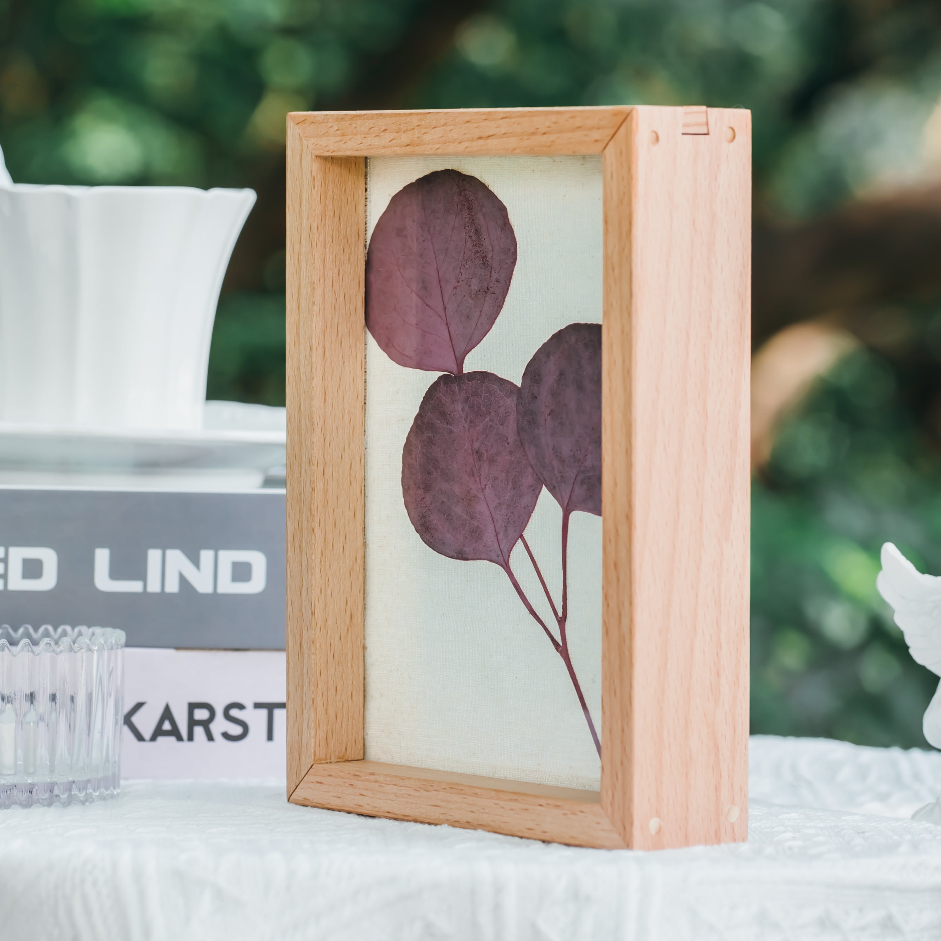 NCYP Handmade Personalized Tabletop Wall Hanging Natural Wood Glass Floating Frame for  Photo - NCYPgarden