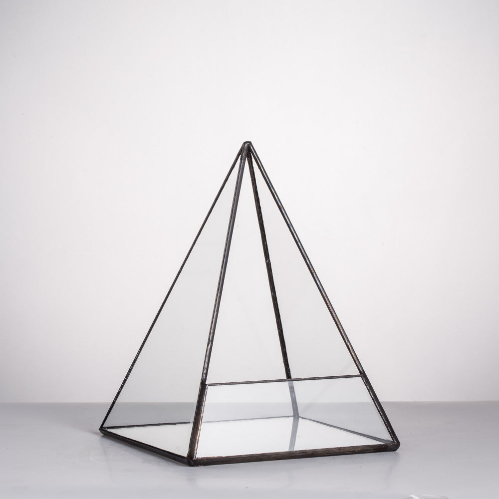 Handmade Pyramid Geometric Glass Terrarium for Succulent Fern Moss Airplants Cacti - NCYPgarden