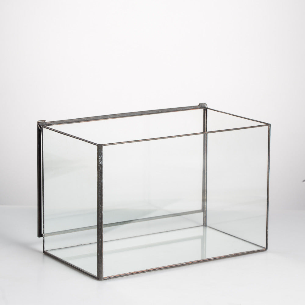 Handmade Rectangle Clear Glass Geometric Terrarium Box with Lid for Succulents Micro Landscape - NCYPgarden