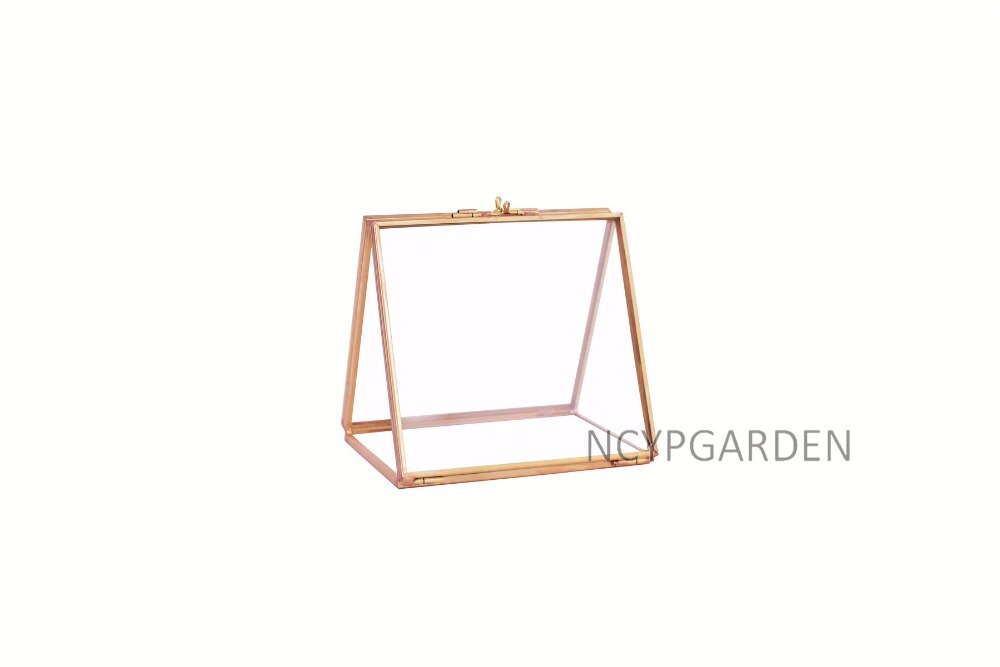 Handmade 2 Sided Standing Copper Brass Glass Rectangular Photo Frame for Wedding - NCYPgarden