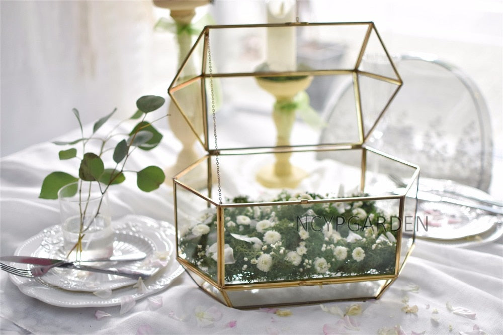 Large Geometric Glass Box, online Customized Wedding Card Box, Wedding Card Holder, Envelope Holder, Large Terrarium, Wedding Centerpiece Keepsake